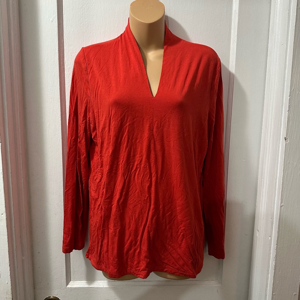 Talbots‎ Red V-Neck Long Sleeve in M
